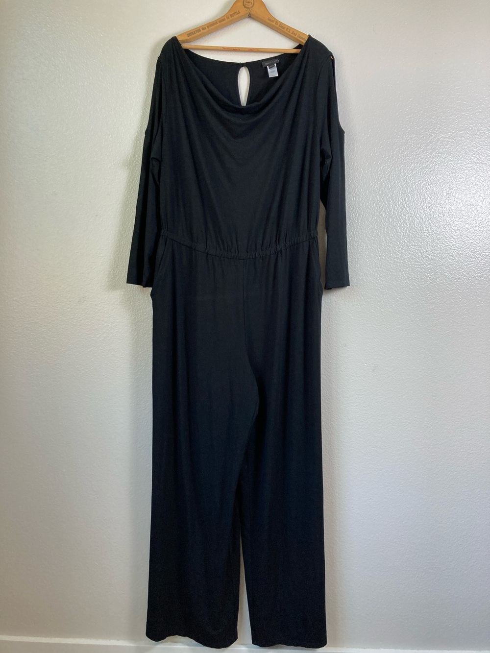 J Jill wearever  collection cold shoulder long sleeves stretch jumpsuit sz L